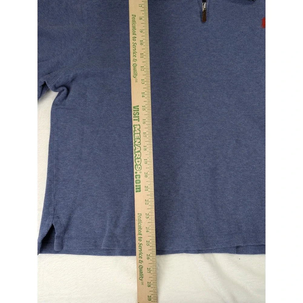 Polo Ralph Lauren Estate Rib 1/4 Zip Men XL Blue Knit Sweatshirt Preppy Dad